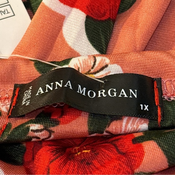 New Anne Morgan Collection floral A-line coral shift Maxi dress 1X - Picture 14 of 17